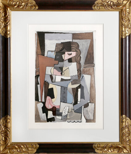 Femme au Corset Tesant un Livre van Pablo Picasso, Afdruk te koop op Singulart