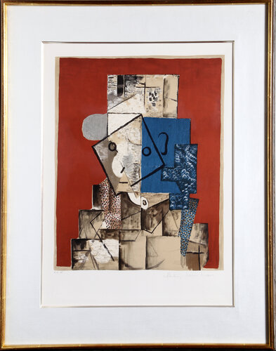 Visage sur Fond Rouge di Pablo Picasso, Stampa in vendita su Singulart