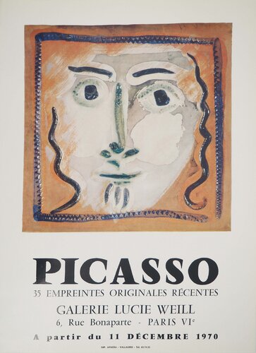 Céramique, Portrait surréaliste, Affiche originale d'époque by Pablo Picasso, Print for Sale on Singulart