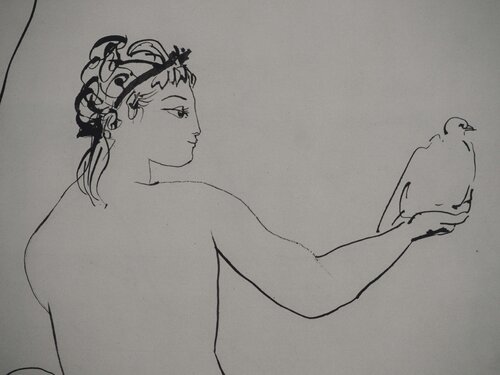 Le cadeau de la jeune fille à Arlequin van Pablo Picasso, Afdruk te koop op Singulart