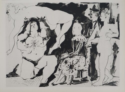 Comédie Humaine, L'homme le plus fort au cirque, Héliogravure Pablo Picasso