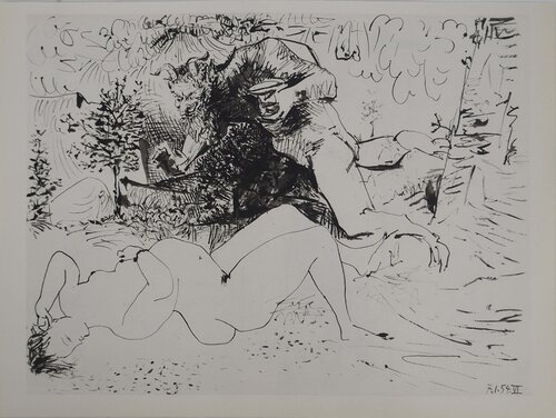 Comédie Humaine, La visite du satyre, Héliogravure by Pablo Picasso, Print for Sale on Singulart