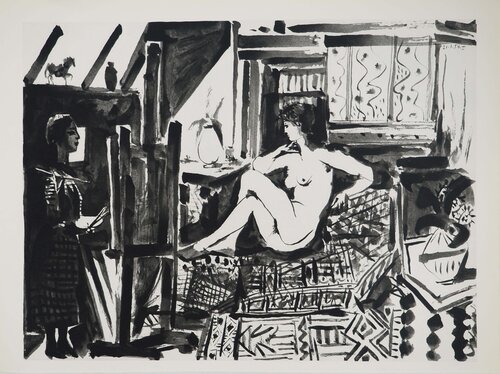 Comédie Humaine, Nu sur le divan, Héliogravure Pablo Picasso