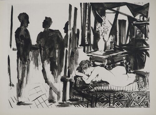 Comédie Humaine, Le repos de la muse, Héliogravure Pablo Picasso