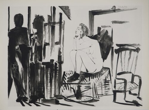 Comédie Humaine, L'attente de la muse, Héliogravure Pablo Picasso