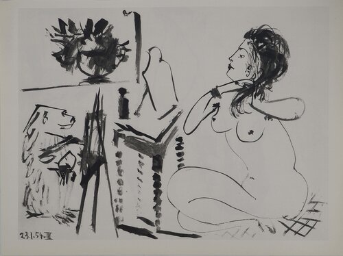 Comédie Humaine, L'artiste en singe, Héliogravure Pablo Picasso