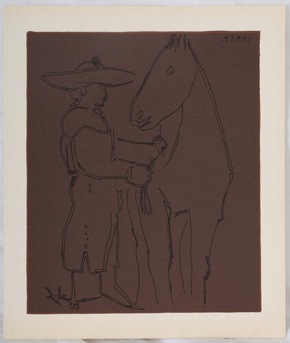 Picador et cheval, Linogravure (1962) by Pablo Picasso, Print for Sale on Singulart
