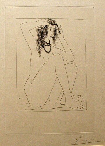 Femme Nue se Couronnant de Fleurs - From the "Suite Vollard" by Pablo Picasso, Print for Sale on Singulart