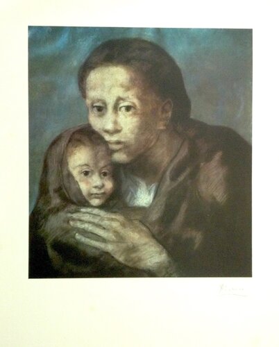 Mere et enfant fichu di Pablo Picasso, Stampa in vendita su Singulart