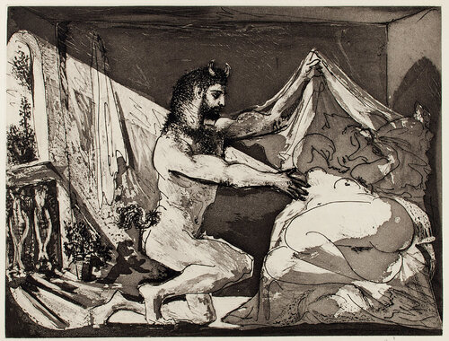 FAUNE DÉVOILANT UNE FEMME (B. 230; Baer 609; S.V. 27) van Pablo Picasso, Afdruk te koop op Singulart