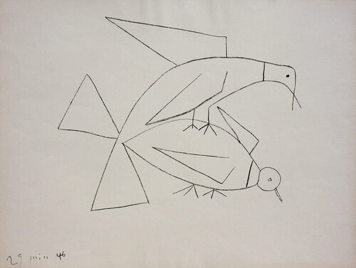 Les Deux Tourterelles II (B. 406) (Two Turtle-doves) van Pablo Picasso, Afdruk te koop op Singulart