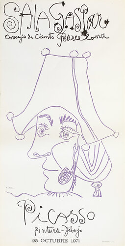 Picasso Vintage Exhibition Poster in Barcelona Sala Gaspar van Pablo Picasso, Afdruk te koop op Singulart
