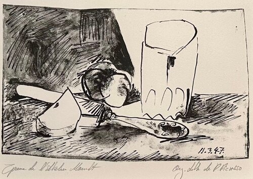 Pomme, Verre Et Couteau van Pablo Picasso, Afdruk te koop op Singulart