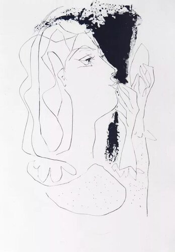 Woman With Mirror, the Illustrated Book Vingt Poëmes van Pablo Picasso, Afdruk te koop op Singulart