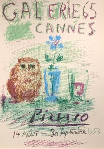 Hibou, Verre Et Fleur, Galerie 65 Cannes van Pablo Picasso, Afdruk te koop op Singulart
