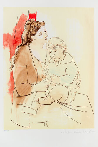 Maternité au Rideau Rouge van Pablo Picasso, Afdruk te koop op Singulart