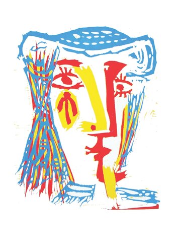 Woman in a Blue Straw Hat van Pablo Picasso, Afdruk te koop op Singulart