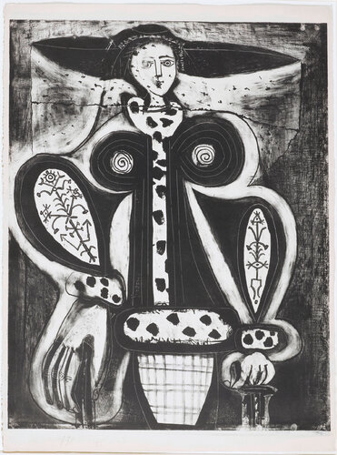 Femme au fauteuil (d ’après le noir - 5th state) di Pablo Picasso, Stampa in vendita su Singulart