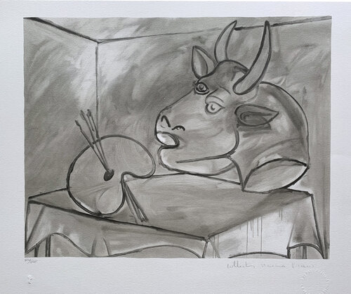 Nature morte a la palette et a la tete de taureau di Pablo Picasso, Stampa in vendita su Singulart