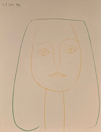 Picasso Dessins Head Of A Woman Plate 15 van Pablo Picasso, Afdruk te koop op Singulart