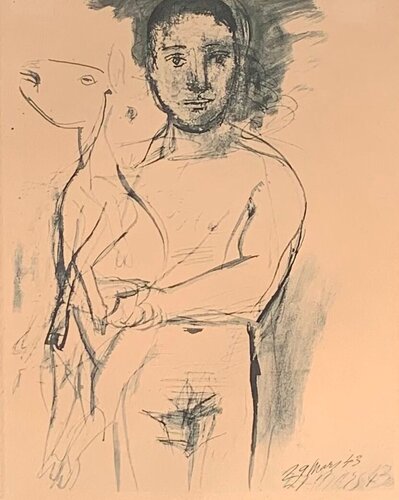 Picasso Dessins Man & Goat Plate 3 van Pablo Picasso, Afdruk te koop op Singulart