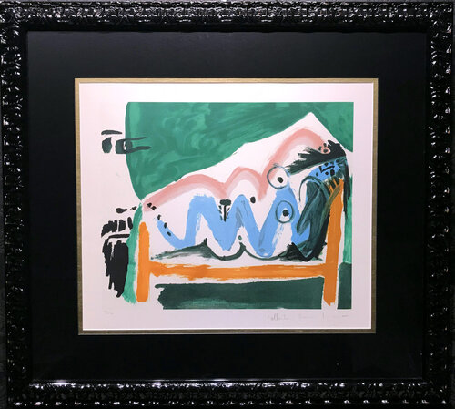 Ne Allongee et Tete d'Homme de Profil van Pablo Picasso, Afdruk te koop op Singulart