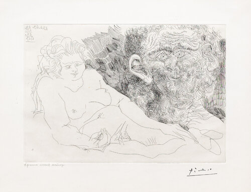 Vieux Peintre et Vieux Modele, from the 156 Series van Pablo Picasso, Afdruk te koop op Singulart