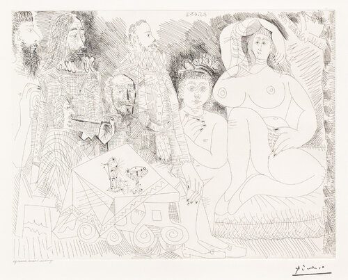 Autour de La Celestine: Collation au Jardin avec Jeune Bacchus Gras, from the 347 Series van Pablo Picasso, Afdruk te koop op Singulart