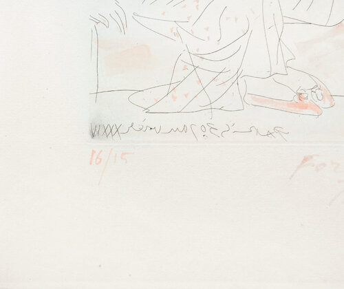 Flûtiste et Jeune Fille au Tambourin (Flutist and Young Girl with Tambourine) van Pablo Picasso, Afdruk te koop op Singulart