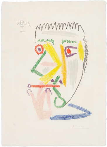Smoker with Red Cigarette van Pablo Picasso, Afdruk te koop op Singulart
