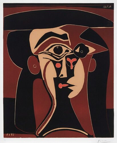 Jacqueline Au Chapeau Noir (Jacqueline in Black Hat) van Pablo Picasso, Afdruk te koop op Singulart