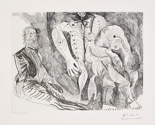 Femmes à leur toilette avec Degas rêvant di Pablo Picasso, Stampa in vendita su Singulart