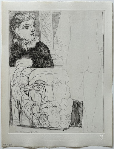 La Bonne dans l'Atelier de Sculpture, from "Suite Vollard" di Pablo Picasso, Stampa in vendita su Singulart
