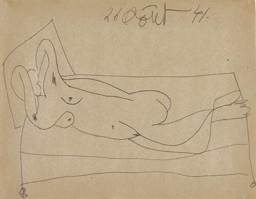 L'aubade: nu allongé (Étude) di Pablo Picasso, Opera su carta in vendita su Singulart