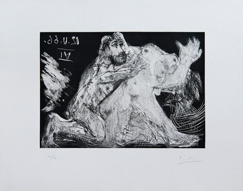 Plate 12, from: Le Cocu Magnifique di Pablo Picasso, Stampa in vendita su Singulart