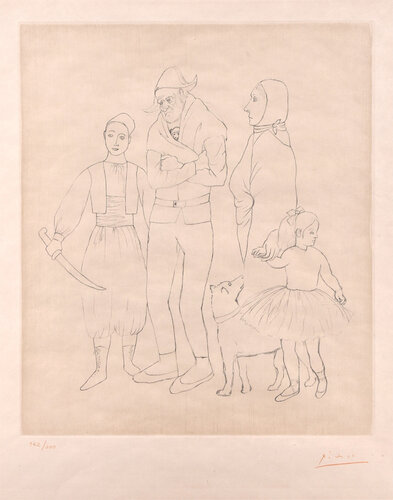 Famille des Saltimbanques (Family of Acrobats), 1950 di Pablo Picasso, Stampa in vendita su Singulart