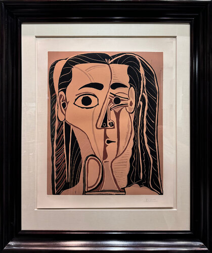 Jacqueline au Bandeau de Face (Grand Tête de Femme), 1962 van Pablo Picasso, Werk op papier te koop op Singulart
