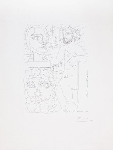 Sculptor and Two Heads (Vollard B.157) van Pablo Picasso, Afdruk te koop op Singulart
