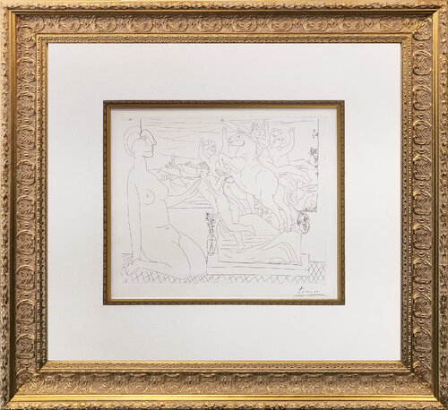 MODELE CONTEMPLANT UN GROUPE SCULPTE (BLOCH 175) van Pablo Picasso, Afdruk te koop op Singulart