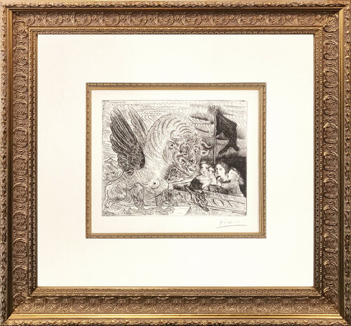 TAUREAU AILE CONTEMPLE PAR QUATRE ENFANTS (BLOCH 229) van Pablo Picasso, Afdruk te koop op Singulart