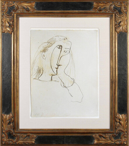 Femme appuyant sa tête sur sa main, Portrait of Dora Maar van Pablo Picasso, Werk op papier te koop op Singulart