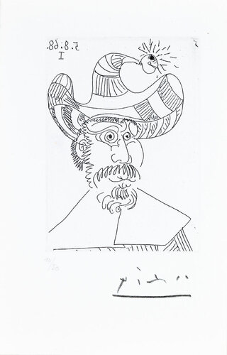 Bearded Man in Ornate Hat (347 Series, B.1726) van Pablo Picasso, Afdruk te koop op Singulart