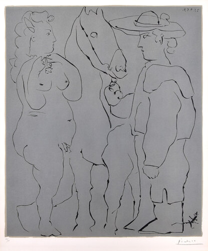 Picador debout avec son cheval et une femme (Picador, Woman, and Horse) van Pablo Picasso, Afdruk te koop op Singulart