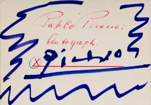 Pablo Picasso ~ Auto/Doodle certified, 1950’s van Pablo Picasso, Werk op papier te koop op Singulart