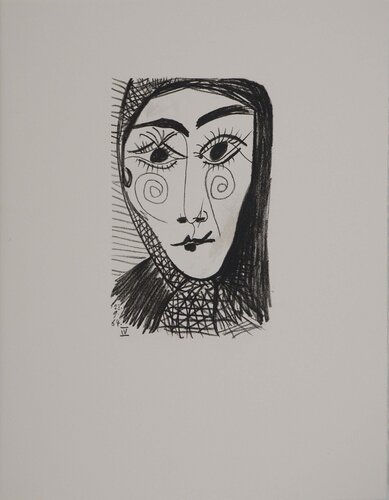 Le Goût du Bonheur, Jacqueline au foulard, Lithographie by Pablo Picasso, Print for Sale on Singulart