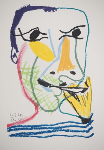 Portrait fumant van Pablo Picasso, Afdruk te koop op Singulart