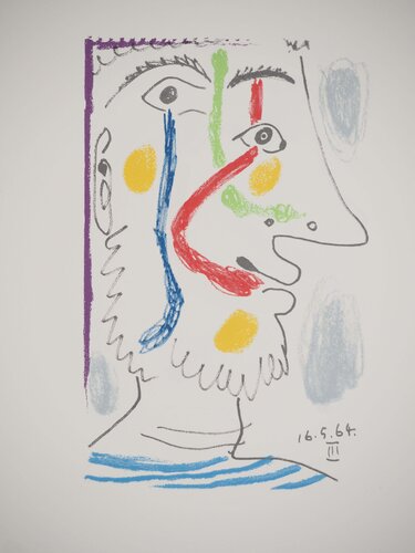 Autoportrait à la marinière di Pablo Picasso, Stampa in vendita su Singulart