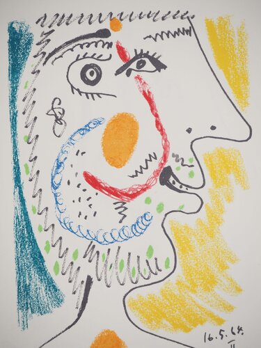 Portrait en bleu et jaune van Pablo Picasso, Afdruk te koop op Singulart