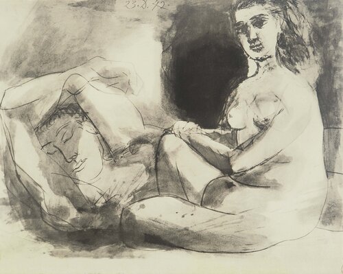 Femme contemplant son amant endormi by Pablo Picasso, Print for Sale on Singulart