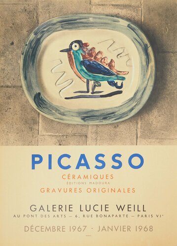 Céramique Madoura, Oiseau coloré, Affiche en lithographie by Pablo Picasso, Print for Sale on Singulart